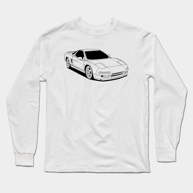 Legendary jdm black print nsx 1 Long Sleeve T-Shirt by R.autoart